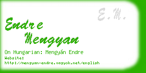endre mengyan business card